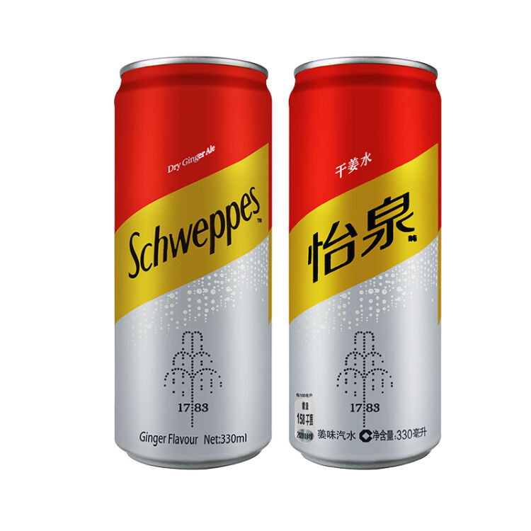 可口可乐 怡泉干姜水330ml*24听/箱 含气饮料