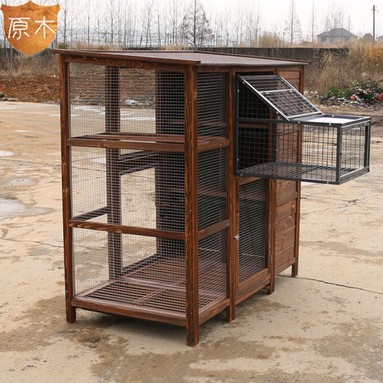 防腐碳化木阳台鸽子笼家用巢箱信鸽棚景区养鸽笼鹦鹉笼大户外鸽舍 深