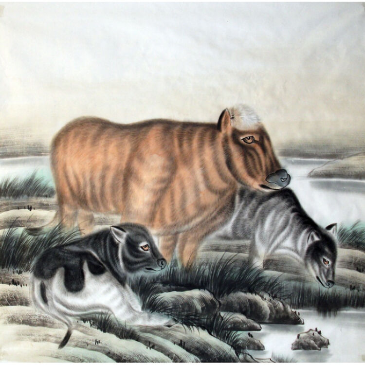 8538 十二生肖工笔画 牛 国画字画书画送礼佳品