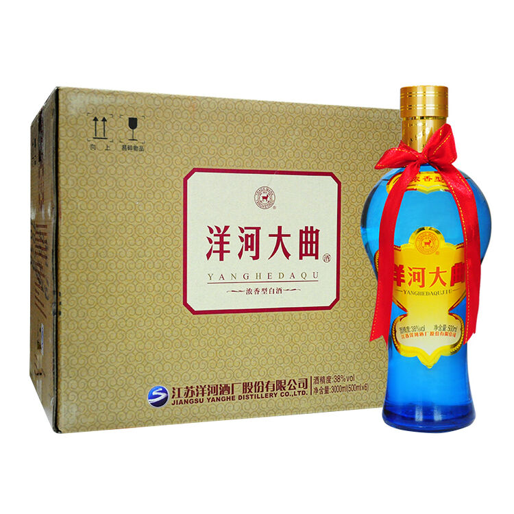 洋河大曲 新天蓝38度500ml浓香型白酒 500ml*6瓶 整箱