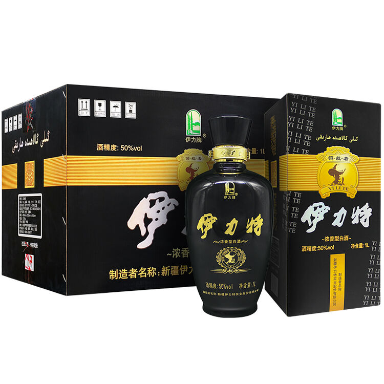 伊力特官方旗舰店 大毫升公斤装】50度伊力特领航者1000ml*6瓶浓香型