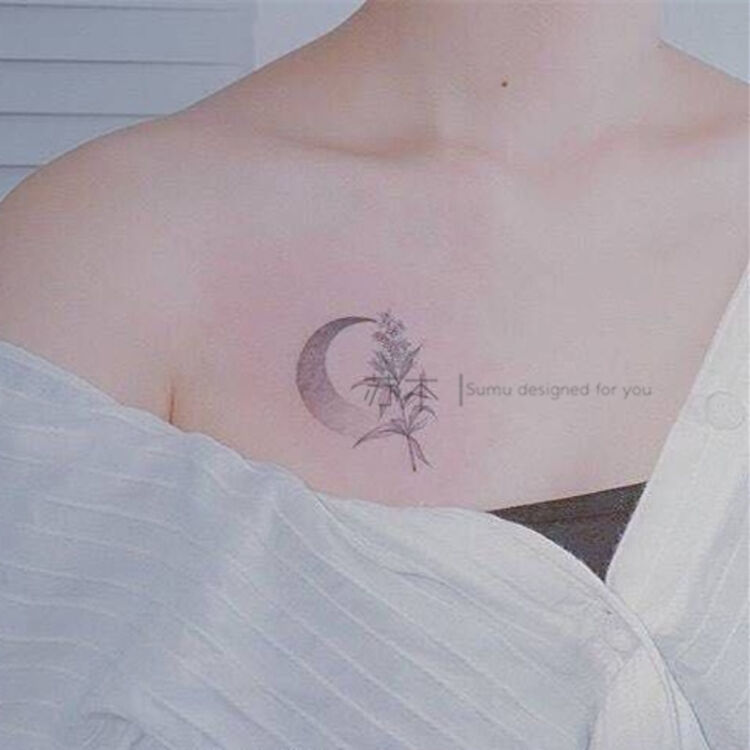 绿青婷锁骨防水纹身贴 女生脚踝锁骨韩版可爱纹身贴纸