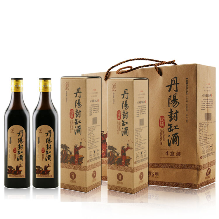 5°丹阳封缸酒 优质甜型黄酒糯米酒 无焦糖色原浆酒 500ml*4支【图片