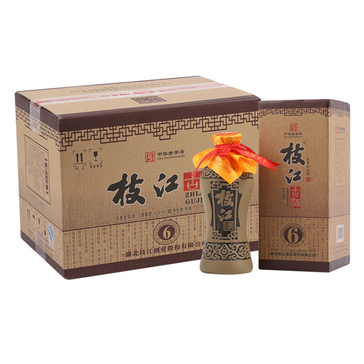 枝江 古酒6 42度 浓香型白酒 500ml*6瓶 整箱装【图片 价格 品牌 评论