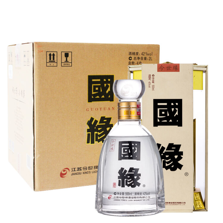 今世缘 国缘精装 42度500ml 江苏 白酒 四开4盒整箱装