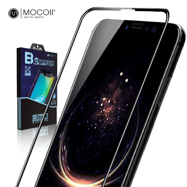 mocoll摩可黑钻系列蓝光iphonex钢化膜苹果x手机膜iphone x3d曲面高清