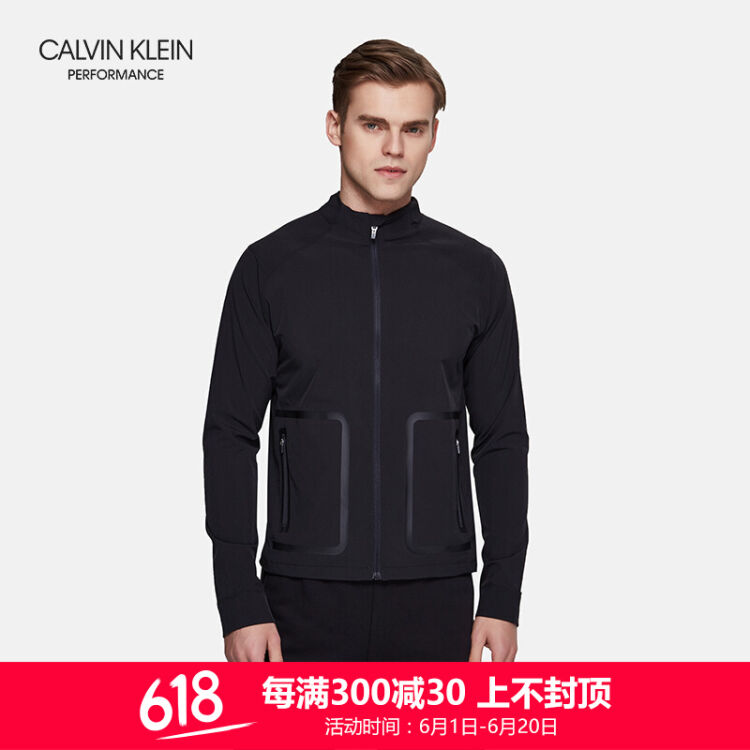 calvin klein performance/ck 18春男运动夹克4ms8o504 007-黑色 l