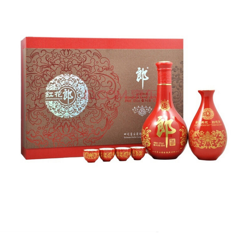 【京东超市】郎酒 红花郎十五年/15年 礼盒 53度 500ml(2012年产老酒