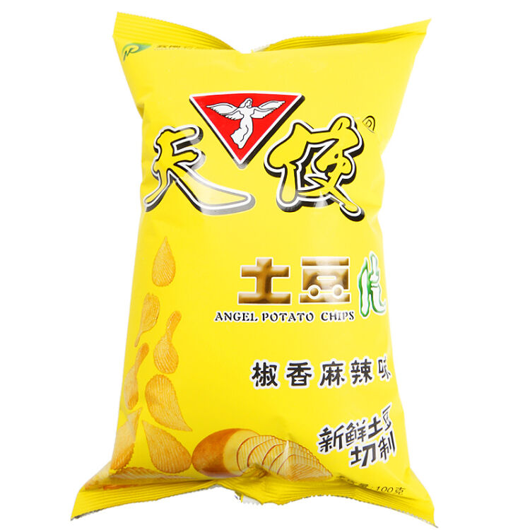 天使 土豆片 休闲食品薯片100gx8袋零食特产 麻辣味