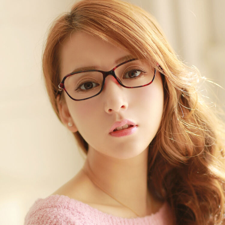 近视眼镜女轻 优雅配眼镜 眼镜女 韩版 时尚框架眼镜女 红色