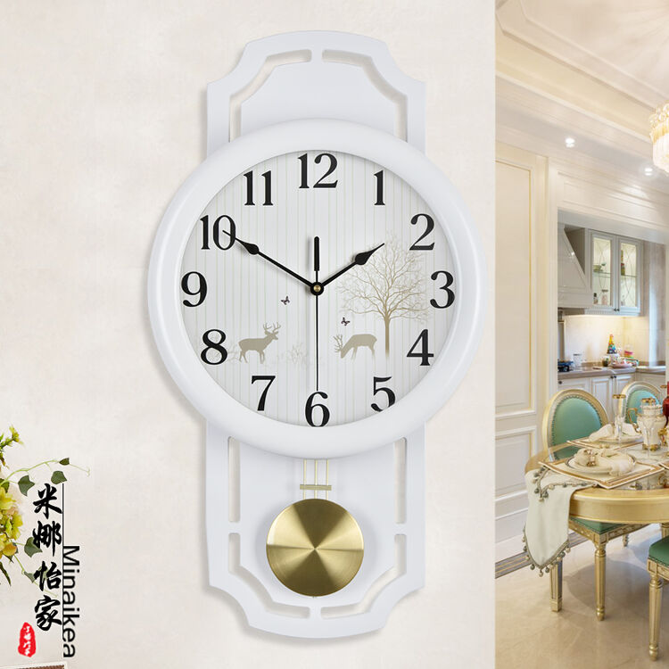 Buy Minaikea Chinese living room silent wall clock Chinese wind wave