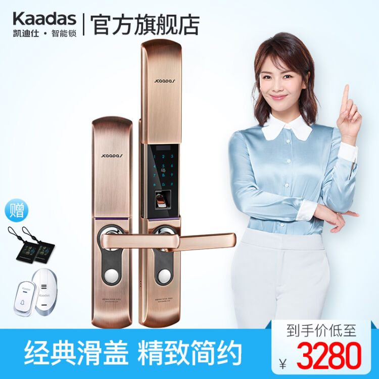 凯迪仕(kaadas) 指纹锁9113 智能锁密码锁 家用防盗门指纹锁 电子密码