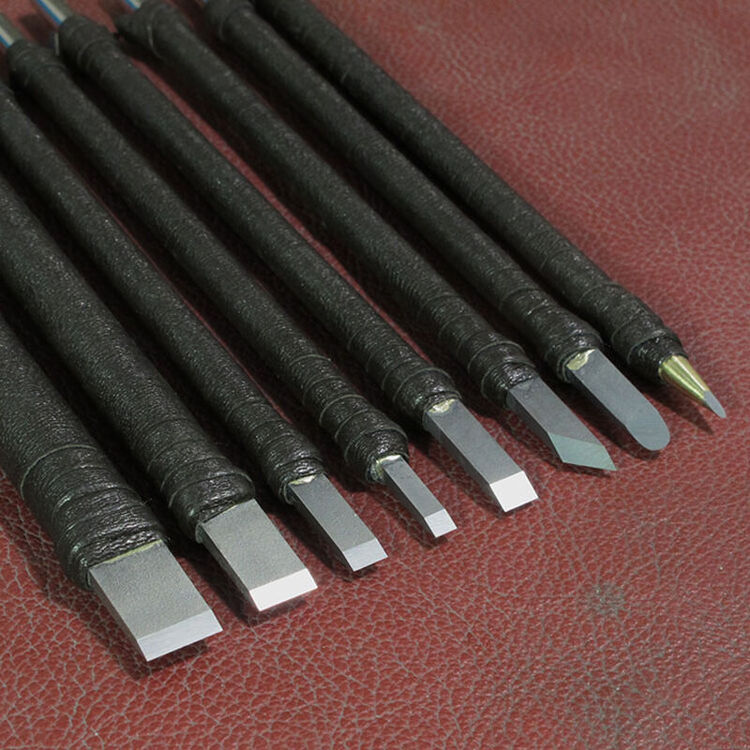 门扉 篆刻工具套装 钨钢篆刻刀 石刻刀 刻章刀 硬质合金八支 印章刻刀
