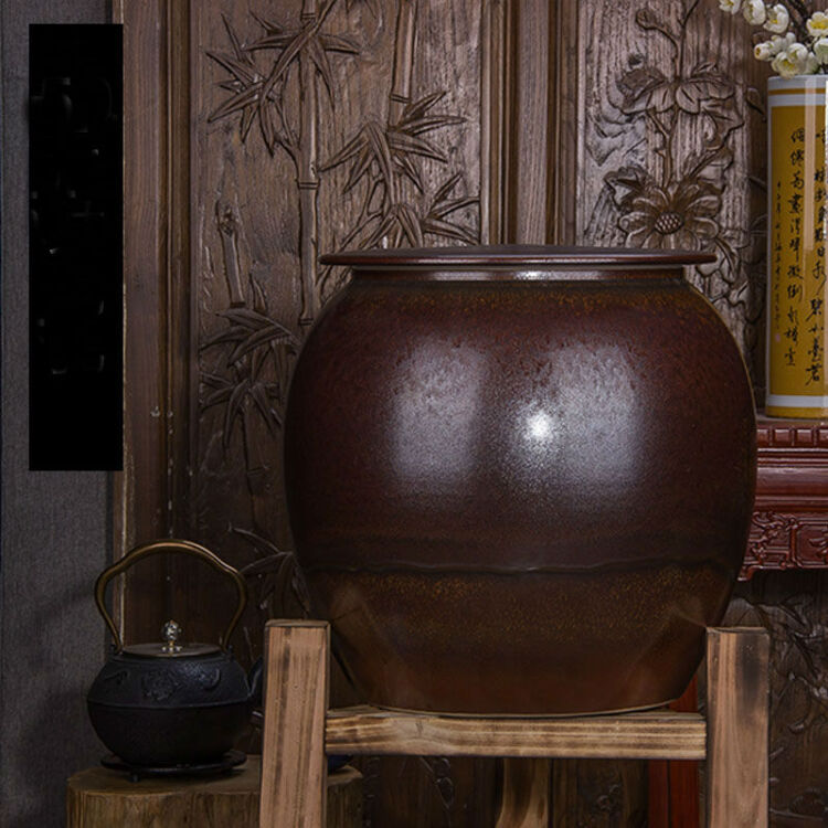 景德镇陶瓷酒坛米缸水缸储水罐器机水缸桶油缸米桶30斤50斤装带龙头