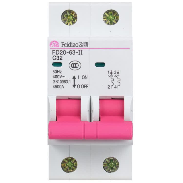飞雕(feidiao)空气开关 家用小型断路器/空开2p两级32a 电源空开 2p
