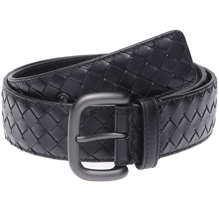 bottega veneta 宝缇嘉 bv 男士黑色牛皮针扣式腰带皮带 173784 v4650