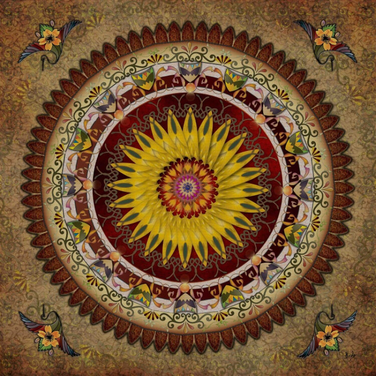 唐卡民族风装饰画 印度东南亚瑜伽养生馆墙壁图腾曼陀罗古典挂画 ym