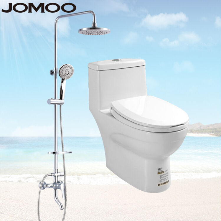 九牧(jomoo) 卫浴马桶淋浴花洒套装抽水坐便器防臭连体座便器11173