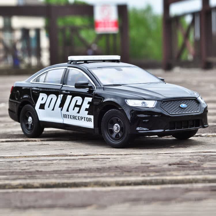 原厂合金汽车模型 威利1:24福特金牛座警车车模 警车模型仿真 黑色