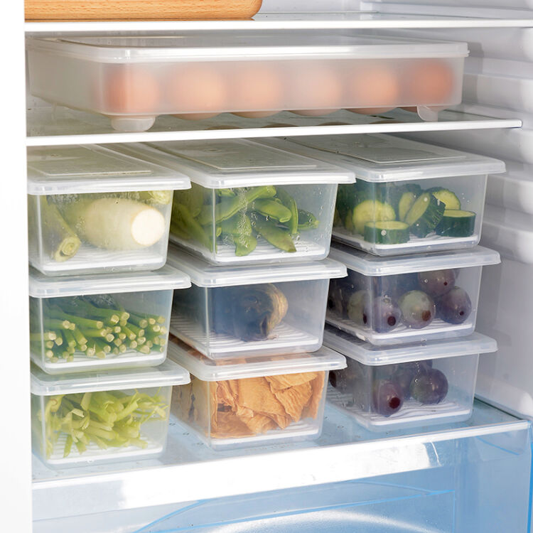 百露 冰箱收纳盒厨房蔬菜保鲜盒透明鱼盒食物储存盒子
