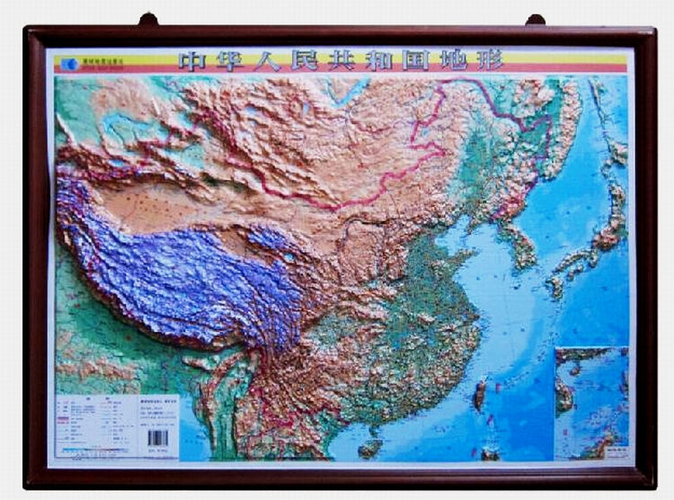 凹凸立体地图 直观的展示中国的地形地貌  山川