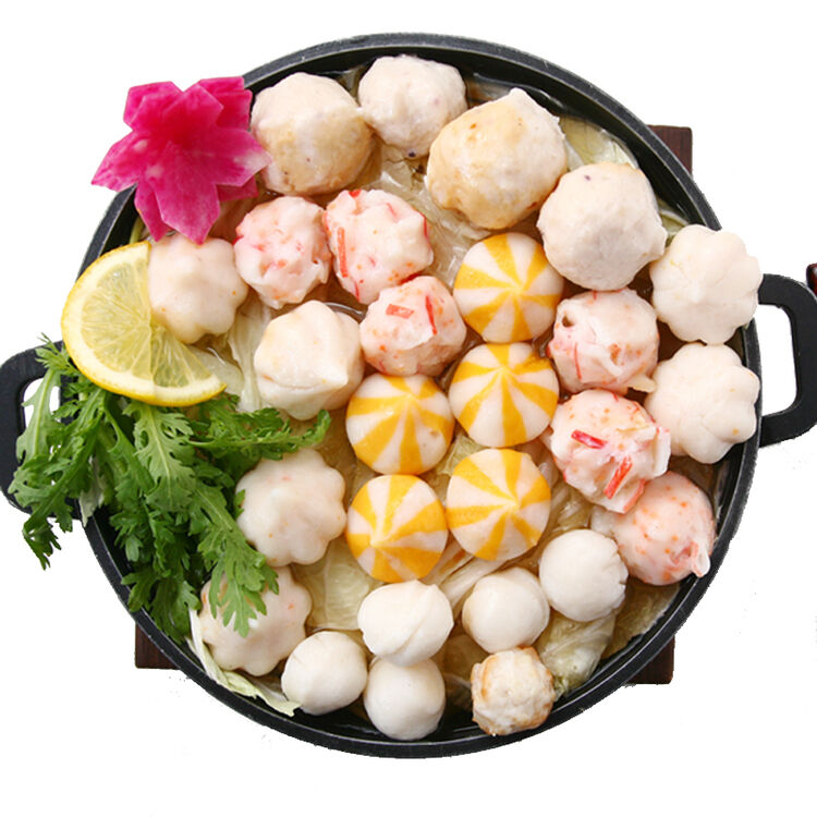 雪诺 北海冷冻海鲜火锅鱼丸混合组合 1kg 1袋 袋装 生鲜火锅食材
