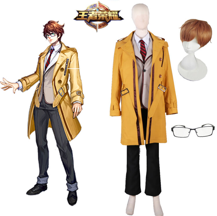 定制王者荣耀诸葛亮黄金分割率严肃风衣游戏cosplay男装/眼镜假发另购