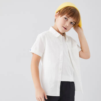 安奈儿童装男童衬衫短袖翻领2020夏季新款中大童时尚条纹上衣薄款160 *2件,降价幅度29%
