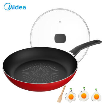 美的（Midea）28CM波尔多红煎锅平底锅不粘锅煎饼锅家用煎蛋神器煎牛排锅电磁炉燃气灶适用不粘锅28fry301R,降价幅度5.1%