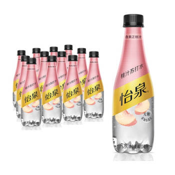 怡泉 Schweppes 桃汁 苏打水 饮料 400ml*12瓶 整箱装 可口可乐公司出品 新老包装随机发货 *2件