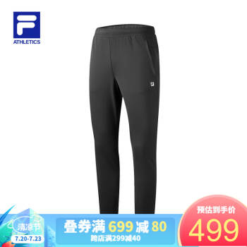 FILA ATHLETICS斐乐男子针织长裤2020夏季新款休闲运动百搭长裤男 深黑-BK 175/84A/L,降价幅度35.8%