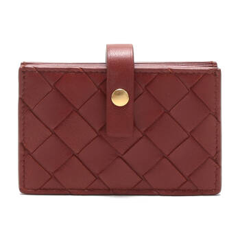 BOTTEGA VENETA 宝缇嘉 BV 女士铁锈红皮革编织卡包卡夹 592776 VCPP3 8859