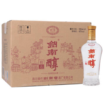 剑南春 剑南醇（精选14版） 42度 整箱装白酒 500ml*6瓶 口感浓香型