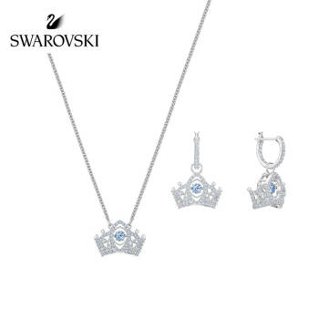 SWAROVSKI 施华洛世奇 BEE A QUEEN套装 璀璨瑰丽皇冠 项链+耳环套礼物  镀白金色 5510988,降价幅度16.7%