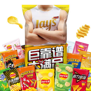 乐事（Lay's）薯片 巨无霸吃货零食大礼包 肩扛大零食1kg 休闲零食 送女友小朋友 百事食品 *3件