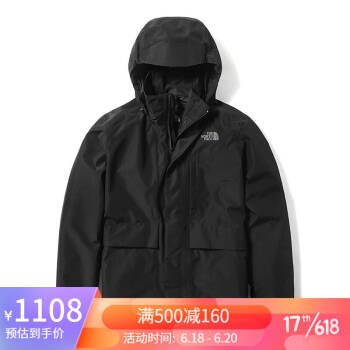 【经典款】TheNorthFace北面2020春季防水透气冲锋衣男户外|46L6 JK3/黑色 XXL