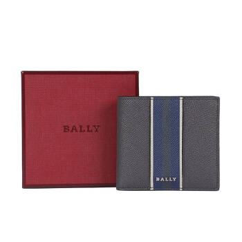 巴利 BALLY 男士皮质短款钱包钱夹 灰色 BRASAI BI 05 6235587,降价幅度29.7%