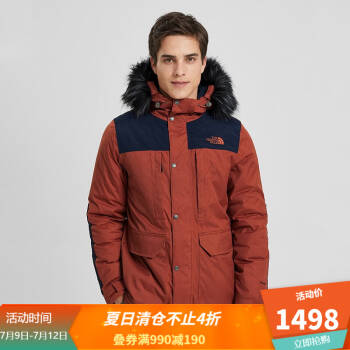 TheNorthFace北面防水保暖羽绒服男户外|3VUJ BDN/红色 M,降价幅度21.1%