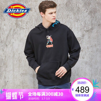 Dickies&MARVEL刺绣卫衣 漫威雷神绣花oversize卫衣 184U30M603 黑色 S+凑单品