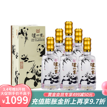 泸州老窖泸州贡浓香型白酒保护大熊猫爱心纪念版500ml6整箱装