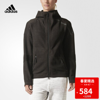 阿迪达斯adidas 官方 运动型格 女子 ZNE连帽卫衣 黑 CE1968 如图 M