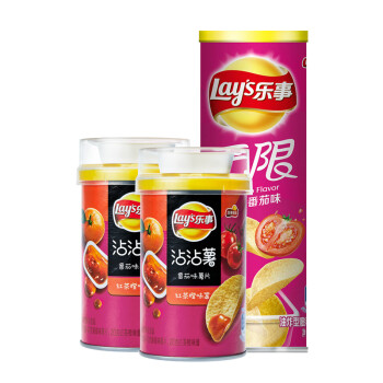 乐事（Lay's）薯片 零食 乐事无限鲜浓番茄味104g罐装 番茄味沾沾薯40g*2 组合 百事食品 *3件,降价幅度21.6%
