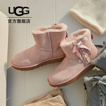 UGG 2019冬季新款女士经典靴经典新奇系列粉嫩糖果色系带款短靴雪地靴 1103756 水晶粉 | PCRY 39