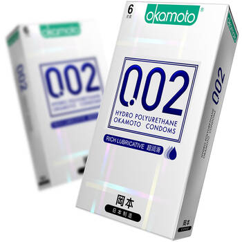 冈本 避孕套 安全套 002超润滑6片装 男用超薄 0.02套套 计生 成人用品 原装进口 okamoto