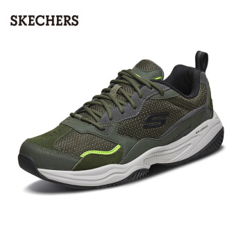 Skechers斯凯奇新款熊猫鞋 19年秋季运动休闲鞋 时尚拼接防滑透气老爹鞋 51931 橄榄色/灰色/OLGY 45