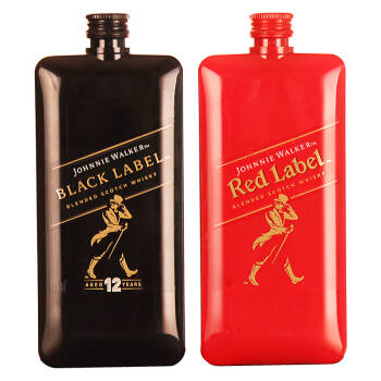 尊尼获加（Johnnie Walker）洋酒 威士忌黑牌200ml+红牌200ml+凑单品