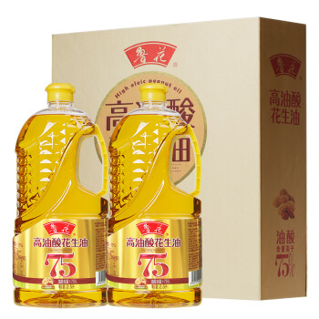 鲁花 食用油 高油酸花生油礼盒 2.5LX2 5S物理压榨 压榨一级,降价幅度19%