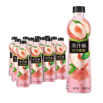 美汁源 Minute Maid 汁汁桃桃 果汁饮料 420ml*12瓶 整箱装,降价幅度36.4%