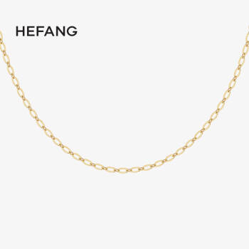 HEFANG Jewelry/何方珠宝 金色链条项链 925纯银女简约网红吊坠项链 金色链条长项链,降价幅度20%