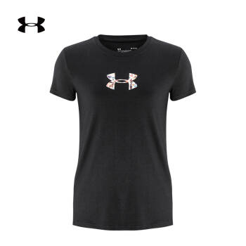 安德玛官方UA 女子运动短袖T恤Under Armour1356754 黑色001 XL